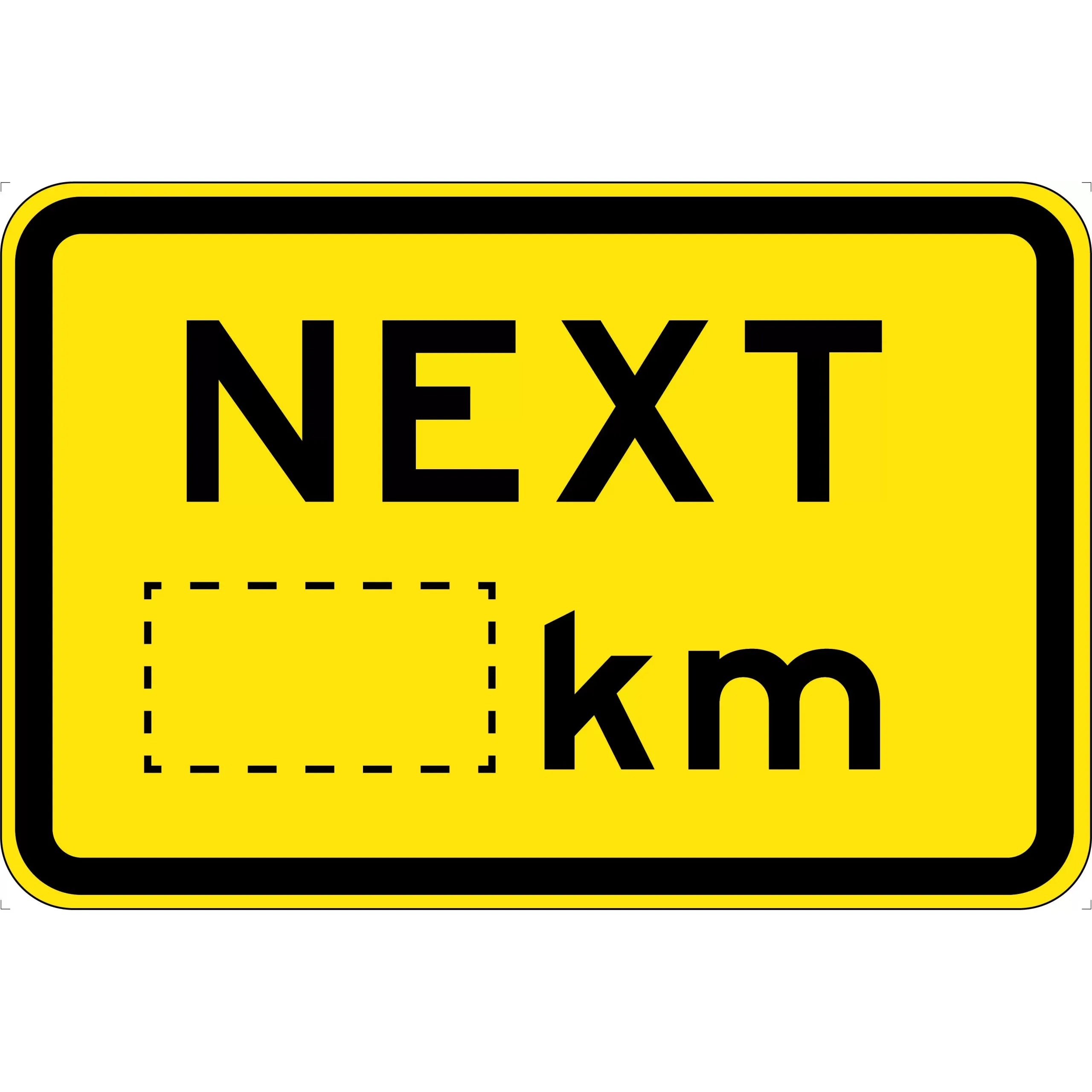 Uniform Safety Signs - 750x500mm - Aluminium - Class 1 - Reflective - Next __km | W8-17-1B