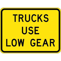 Uniform Safety Signs - 800x600mm - Aluminium - Class 1 - Reflective - Trucks Use Low Gear | W8-201B