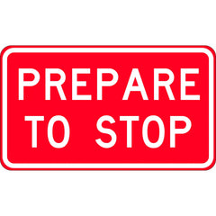 Uniform Safety Signs - 1100x650mm - Aluminium - Class 1 - Reflective - Prepare To Stop | W8-202C