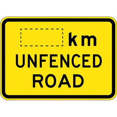 Uniform Safety Signs - 700x500mm - Aluminium - Class 1 - Reflective - __km Unfenced Road | W8-204B