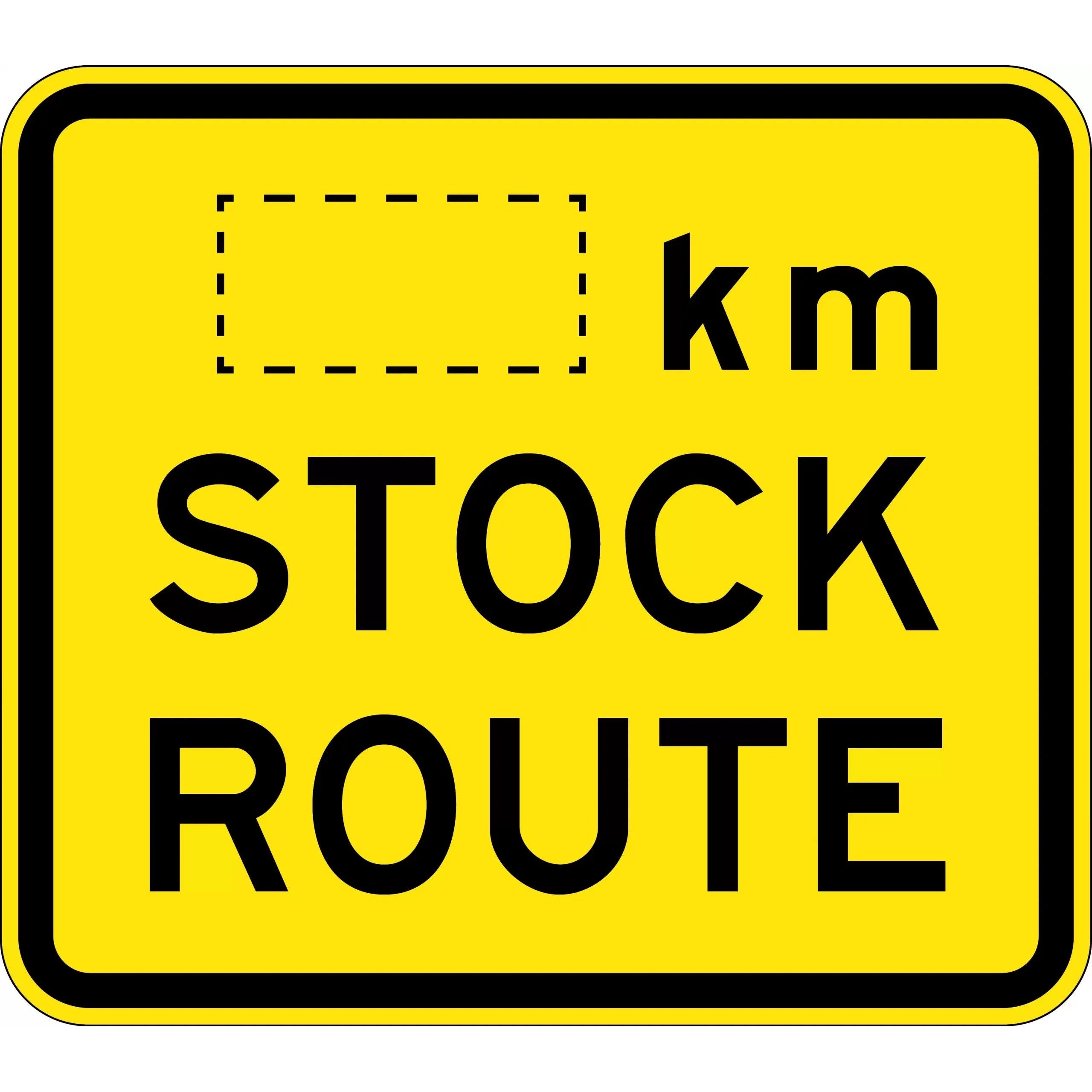 Uniform Safety Signs - 750x650mm - Aluminium - Class 1 - Reflective - __km Stock Route | W8-205C