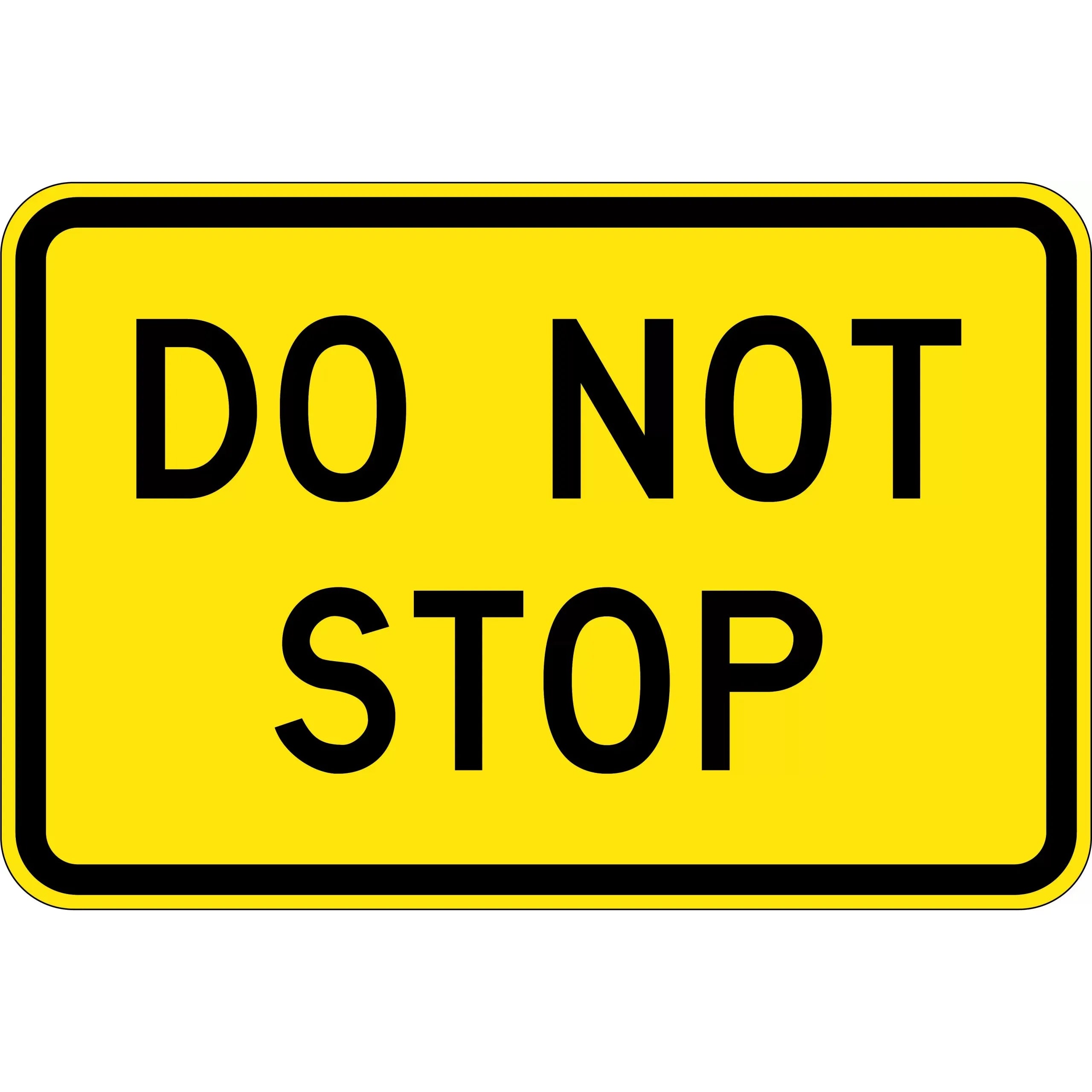 Uniform Safety Signs - 1050x750mm - Aluminium - Class 1 - Reflective - Do Not Stop | W8-206D