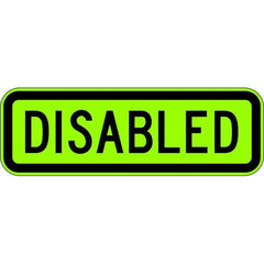 Uniform Safety Signs - 600x200mm - Aluminium - Class 1 - Reflective - Lime Green - Disabled | W8-20A