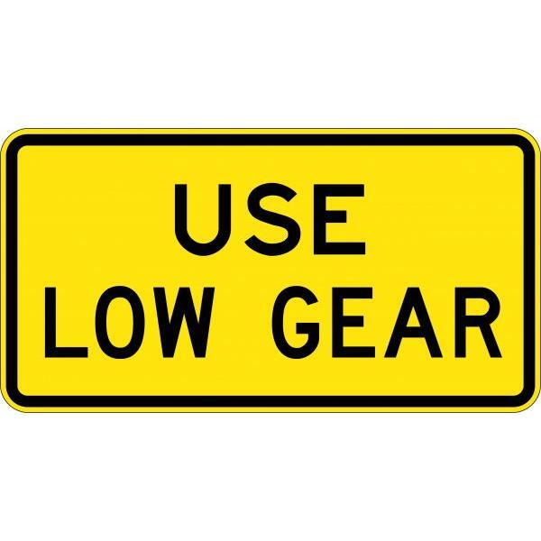Uniform Safety Signs - 950x500mm - Aluminium - Class 1 - Reflective - Use Low Gear | W8-217B