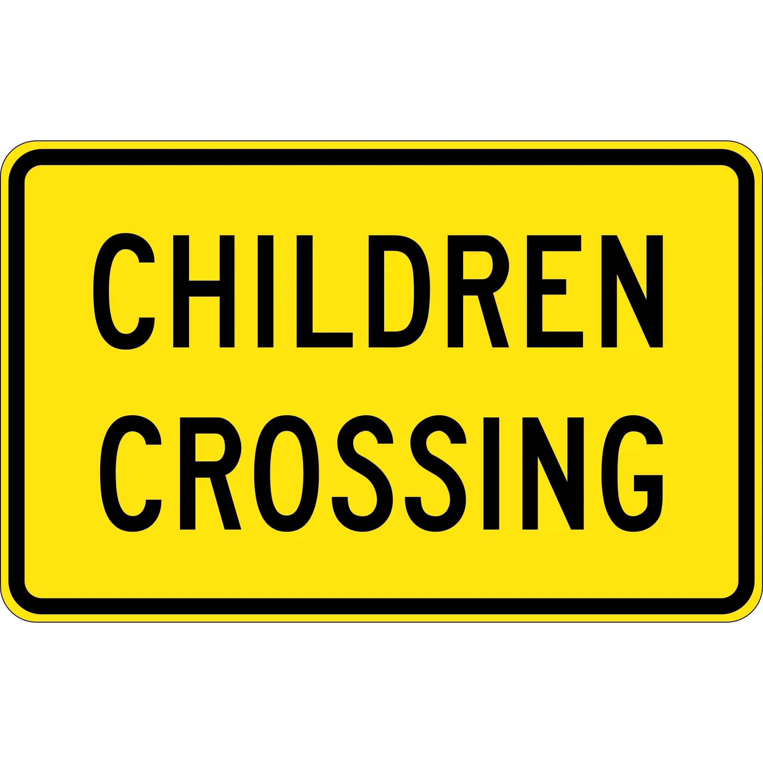 Uniform Safety Signs - 950x600mm - Aluminium - Class 1 - Reflective - Children Crossing | W8-221C