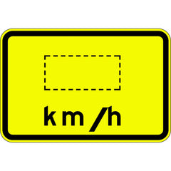 Uniform Safety Signs - 1200x800mm - Aluminium - Class 1 - Reflective - Advisory Speed __km/h | W8-2D