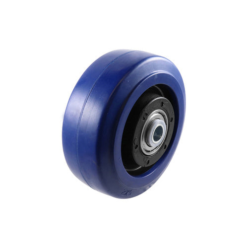 EHI - 125mm Blue Elastic Rubber Wheel Precision Bearing 240kg Capacity | W83K125