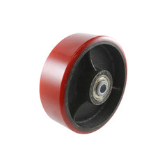 EHI - 150mm Red Urethane On Cast Iron Wheel Precision Bearing 480kg Capacity | W85K150