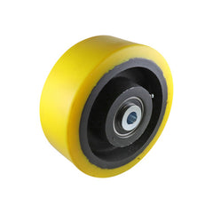EHI - 200mm Yellow Urethane On Cast Iron Wheel Precision Bearing 2000kg Capacity | W91K200