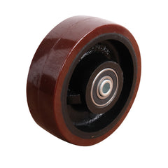 EHI - 150mm Red Urethane On Cast Iron Wheel Precision Bearing | W95K150