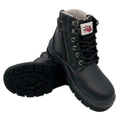 Maxisafe - Wang - Cougar 6 Black Lace Up Side Zip Collar Boot Non Safety - Size 6 - 6 - Carton Of 10 | WANGNS-6-10