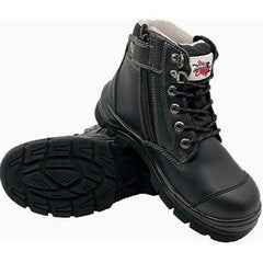 Maxisafe Cougar WANG 6" Black Lace Up Side Zip Collar Boot Non Safety | WANG