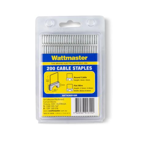 Wattmaster - 200PCS INSULATED CABLE STAPLES 4-6mm | WATTACKER105R