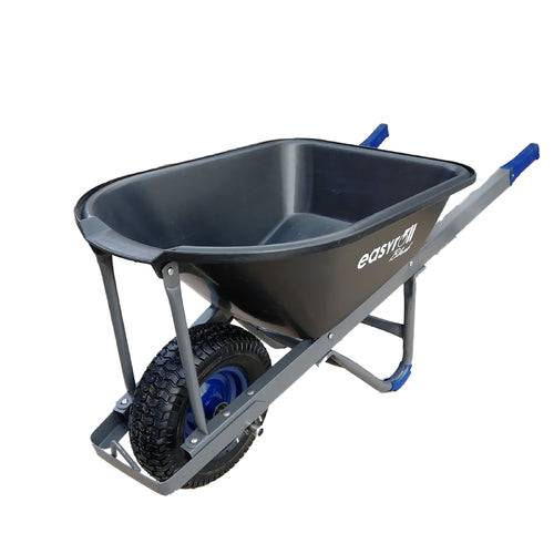 EHI - Wheelbarrow Easyroll L Dark Grey Poly Tray 100 Ltr 400x8 | WBPT400X8