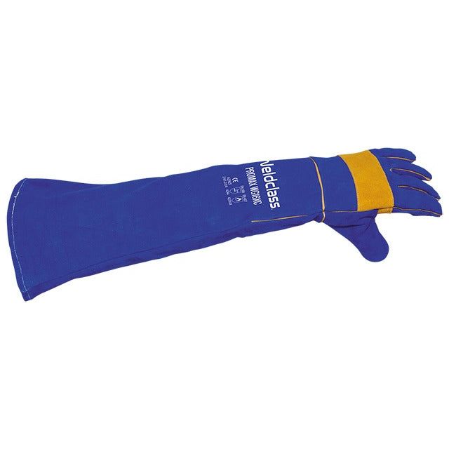 Weldclass - Gloves Welding PROMAX WG16XC Blue Long Cuff Lefts (Pair Of 2 x LH Gloves) | WC-01778