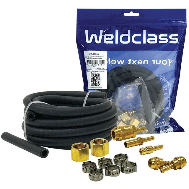 Weldclass - Hose Kit Argon/CO2/Inert (Black) 4m + Fittings Suit most MIG/TIG Welders | WC-03338