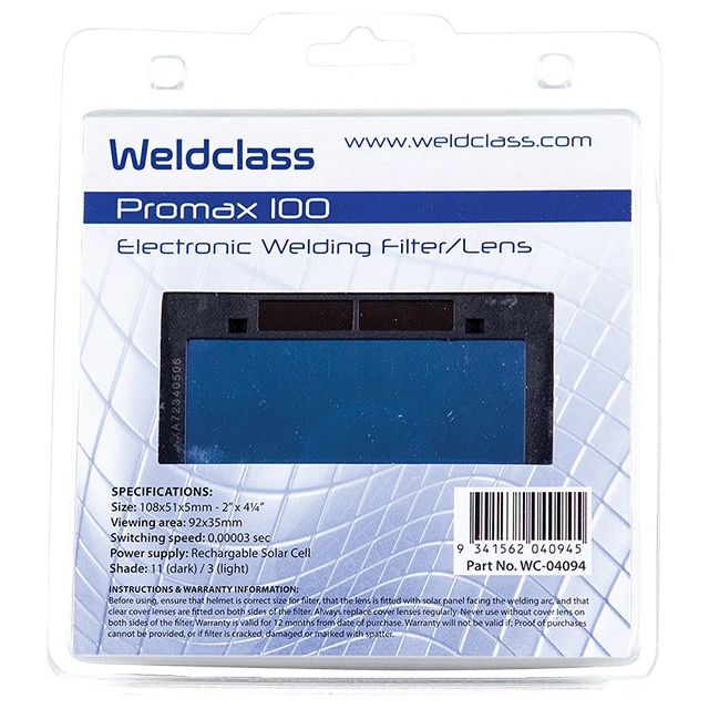 Weldclass - Lens Auto-Darkening PROMAX 100 108x51mm Shade 11 (suit standard flip-front helmets) | WC-04094