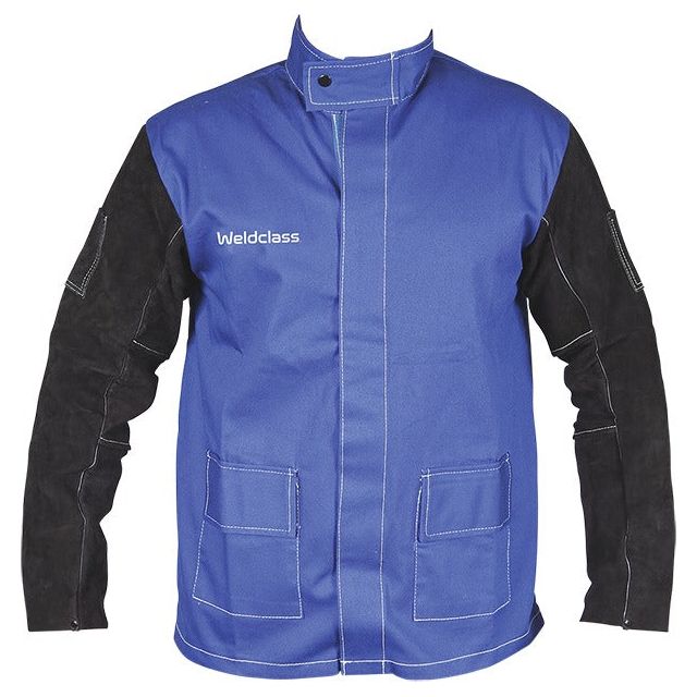 Weldclass - Jacket PROMAX BF3 Blue FR Leather Sleeves M | WC-04653