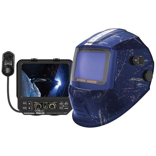 Weldclass - Welding Helmet PROMAX 680 Digital Blue Retro Graphic | WC-05345