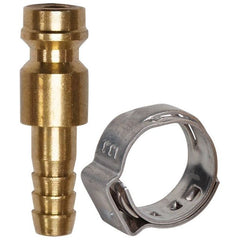Weldclass - Quick-Connect Gas/Water Fitting For MIG/TIG Machines/Torches - Male Plug + Clamp Kit Suit 5-6mm ID Hose | WC-06529