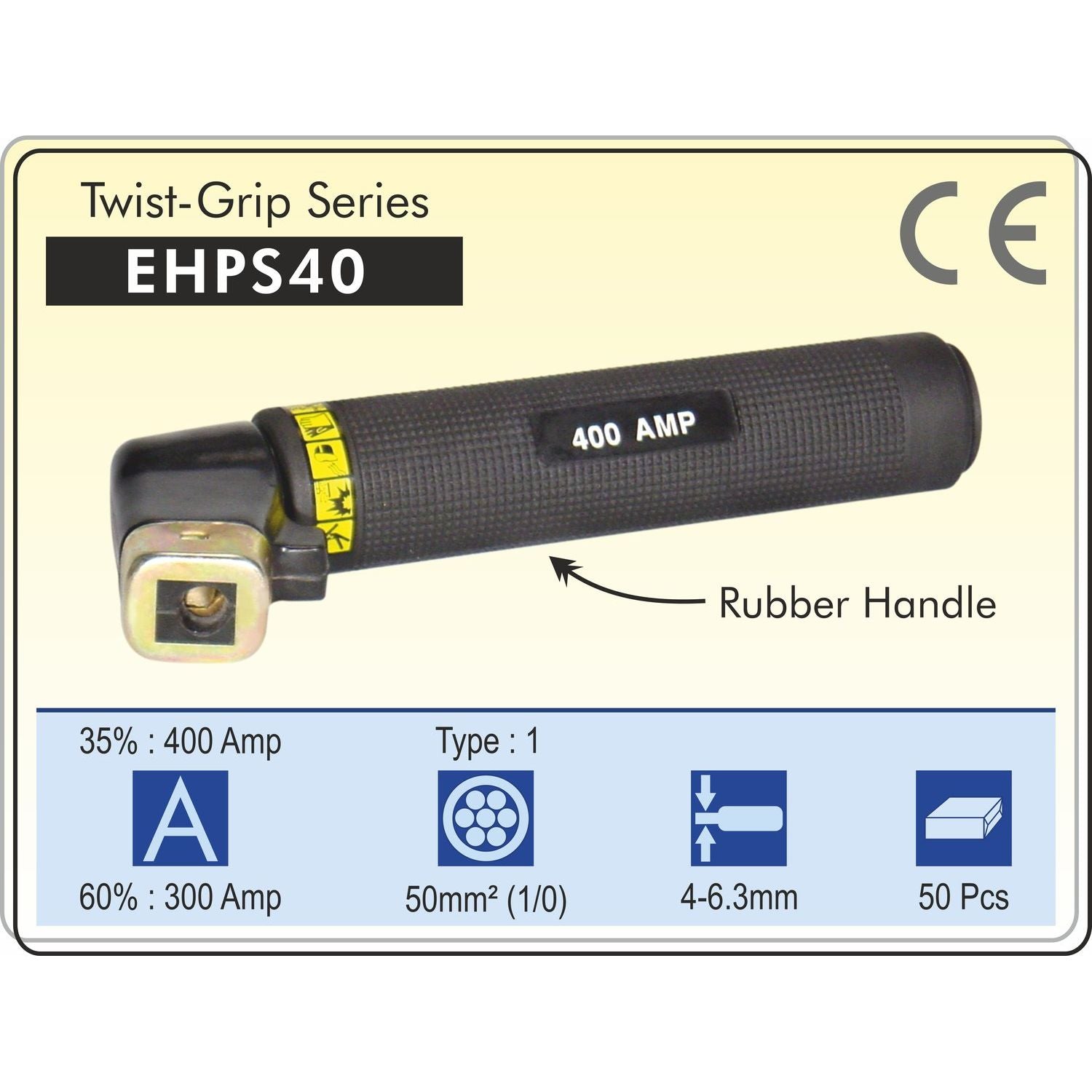 Weldtronic - 400A/90d Twist Electrode Holder RB. Handle | WEHR400