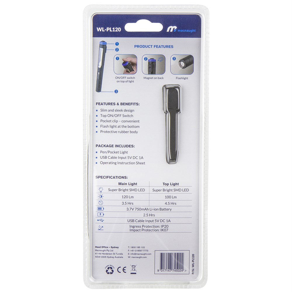 Macnaught - Rechargeable LED Pen Light
