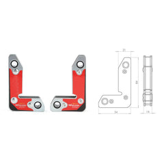 Weldtronic - Magnetic Corner Holder 84x54mm 
30°,60°,90°,120°,150° / 18kg | WMCH8454