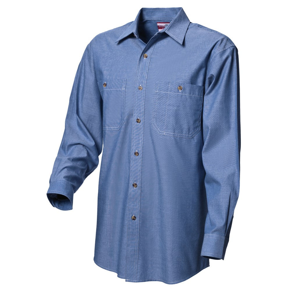 Worksense - Shirt Op Frt Cot Ls Denim Blue Size Small | WS0004430DBC00S