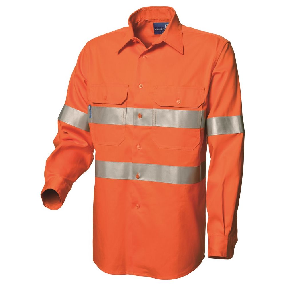 Worksense Worksense - Shirt Op Frt Rw Cot Ls Rt1 Orange Size Smal () | Worksense ...