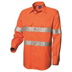 Worksense - Shirt Op Frt Rw Cot Ls Rt1 Orange Size 5XL | WS0918441OOR5XL