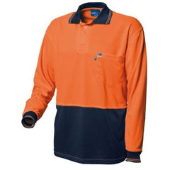 Worksense - Shirt Polo Koolmesh Ls Orange/Navy Size XS | WS9186471ONB0XS