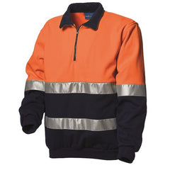 Worksense - Jumper Ctn Flc Zip Neck Ls Orange/Navy Size 3XL | WS9186517ONR3XL
