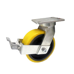 EHI - 250mm Urethane/cast Iron Swivel Plate Wheel Brake Castor | X12T91K250