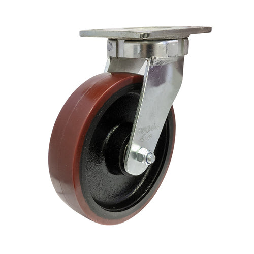 EHI - 200mm Urethane/cast Iron Swivel Plate Castor | X22AZ95K200
