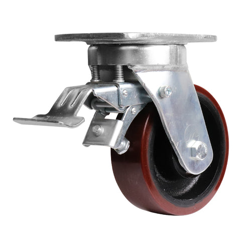 EHI - 150mm Urethane/ci Swivel Plate Brake Castor | X22TZ95K150