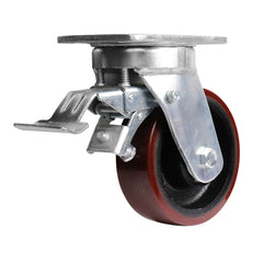 EHI - 150mm Urethane/ci Swivel Plate Brake Castor | X22TZ95K150