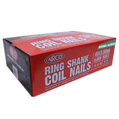 Airco -  Ac45R250-Mgal Ring Shank Coil Nails. Ctn Qty: 9.000 | YA45258R