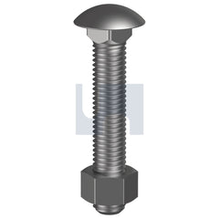 Hobsons - M6 x 20 - Cup Head Bolt & Nut - Hot Dip Galvanised - Class 4.6 - Qty 200 | KBC46GCM060020
