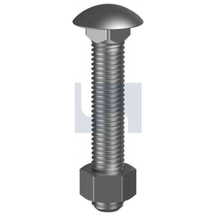 Hobsons - M16 x 40 - Cup Head Bolt & Nut - Hot Dip Galvanised - Class 8.8 | KBC88GCM160040