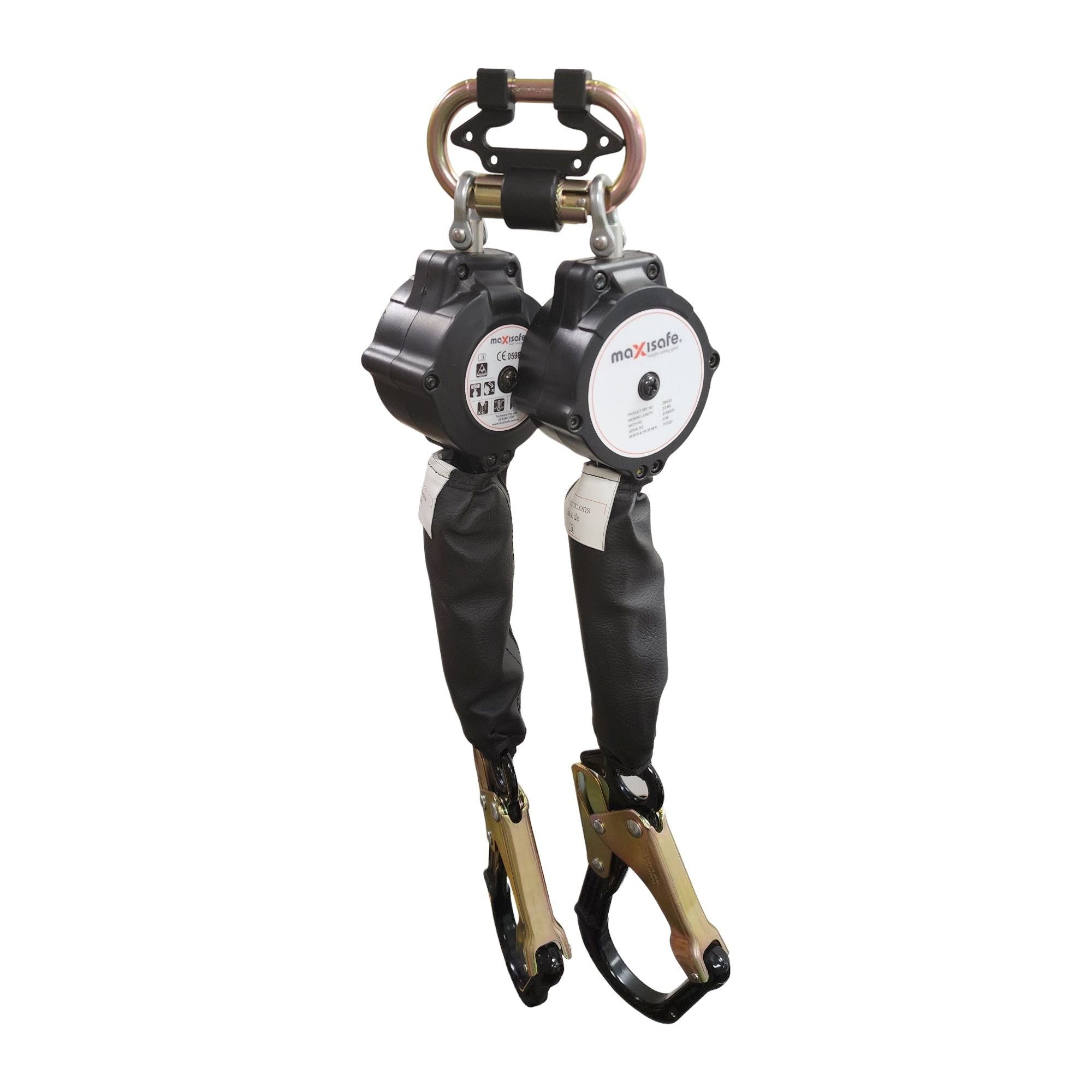 Maxisafe Twin Self-Retractable 2M Lanyard w/ Carabiner & Aluminium Hook | ZMIC02-TWIN