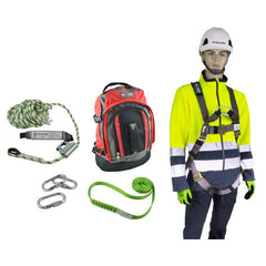Maxisafe - Maxisafe Basic Roofers Kit With Full Body Harness, 15M Rope Line, Screw Gate Karabiner, & 2M Sling, 140Kg Rating - Inclusions Below | ZRK903H