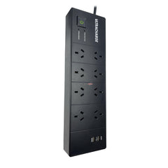 Power DC - Ultracharge 8 Way Surge Protected Board With 2X Usb Black | UR100/8SUB