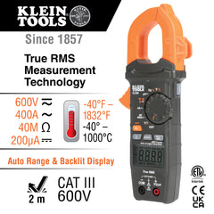 Klein Tools - CLAMP METER AC DIG AUTO RANGE HVAC TRMS | A-CL320