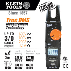 Klein Tools - FORK METER 200A A/C TRMS | A-CL360
