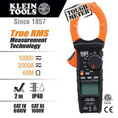 Klein Tools - 2000A AC/DC TRMS DIGITAL CLAMP METER | A-CL900