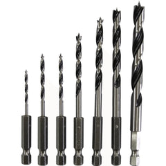 Makita - Brad Point Wood Drill Bit 7Pc Set - 1/4" Hex Drive | D-62371