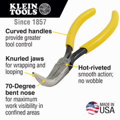 Klein Tools - 6-1/4IN CURVED LONG-NOSE PLIERS | A-D302-6