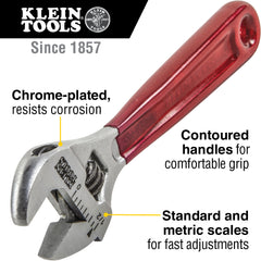 Klein Tools - ADJUSTABLE WRENCH. PLASTIC DIPPED. 4IN | A-D506-4