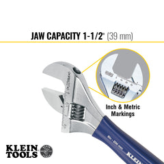 Klein Tools - ADJUSTABLE WRENCH. EXTRA-WIDE JAW. 8IN | A-D509-8
