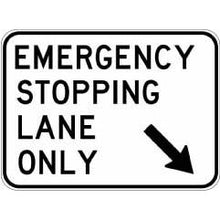 Uniform Safety Signs - 1500 x 1100mm - Aluminium - Class 1 - Emergency Stopping Lane Only (Right) | R5-58(R